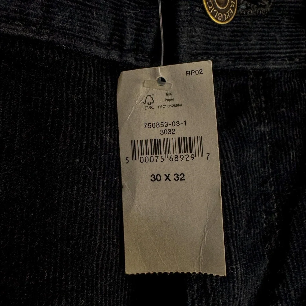 Banana Republic Corduroy Pants Mens 30x32 Black Slim Fit Washwell Stretch Casual
